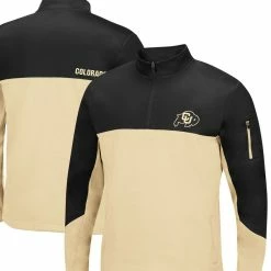 Colosseum Men's Black/Gold Colorado Buffaloes Triple Dog Dare Quarter-Zip Jacket