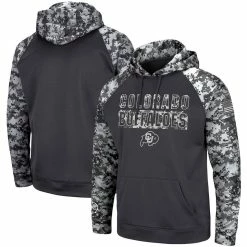 Colosseum Men's Charcoal Colorado Buffaloes OHT Military Appreciation Digital Camo Pullover Hoodie