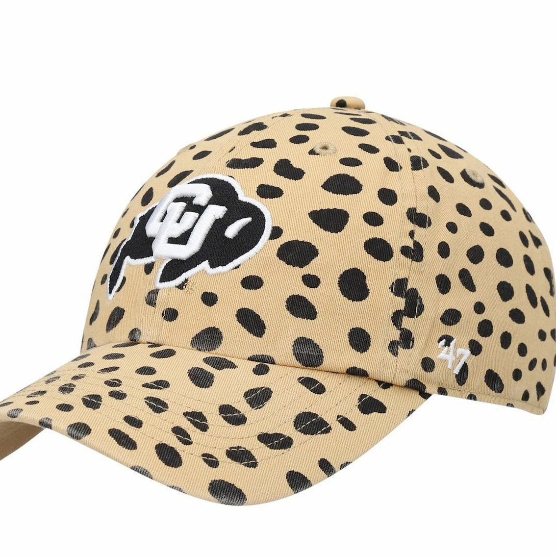 Women's '47 Tan Colorado Buffaloes Cheetah Clean Up Adjustable Hat 1 Women's '47 Tan Colorado Buffaloes Cheetah Clean Up Adjustable Hat