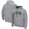 Men's Colosseum Heathered Gray Colorado State Rams Arch And Logo Pullover Hoodie