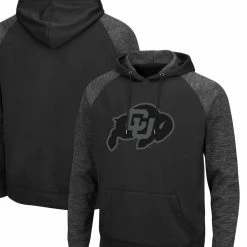 Colosseum Men's Black Colorado Buffaloes Blackout 3.0 Tonal Raglan Pullover Hoodie