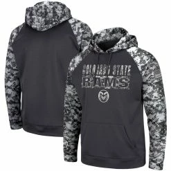 Colosseum Men's Charcoal Colorado State Rams OHT Military Appreciation Digital Camo Pullover Hoodie