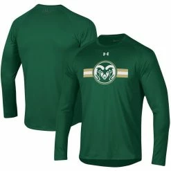 Under Armour Men's Green Colorado State Rams Logo Stripe Performance Raglan Long Sleeve T-Shirt