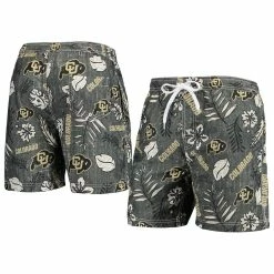 Wes & Willy Men's Black Colorado Buffaloes Vintage Floral Swim Trunks