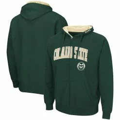 Colosseum Men's Green Colorado State Rams Arch & Logo 3.0 Full-Zip Hoodie