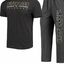 Concepts Sport Men's Heathered Charcoal/Black Colorado Buffaloes Meter T-Shirt & Pants Sleep Set