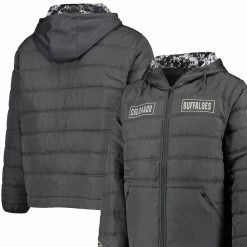 Colosseum Men's Charcoal Colorado Buffaloes OHT Military Appreciation Digital Camo Detail Full-Zip Puffer Jacket