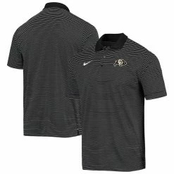 Nike Men's Black Colorado Buffaloes Stadium Stripe Primary Logo Performance Polo