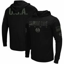Colosseum Men's Black Colorado State Rams OHT Military Appreciation Hoodie Long Sleeve T-Shirt