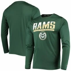 Champion Men's Green Colorado State Rams Wordmark Slash Long Sleeve T-Shirt