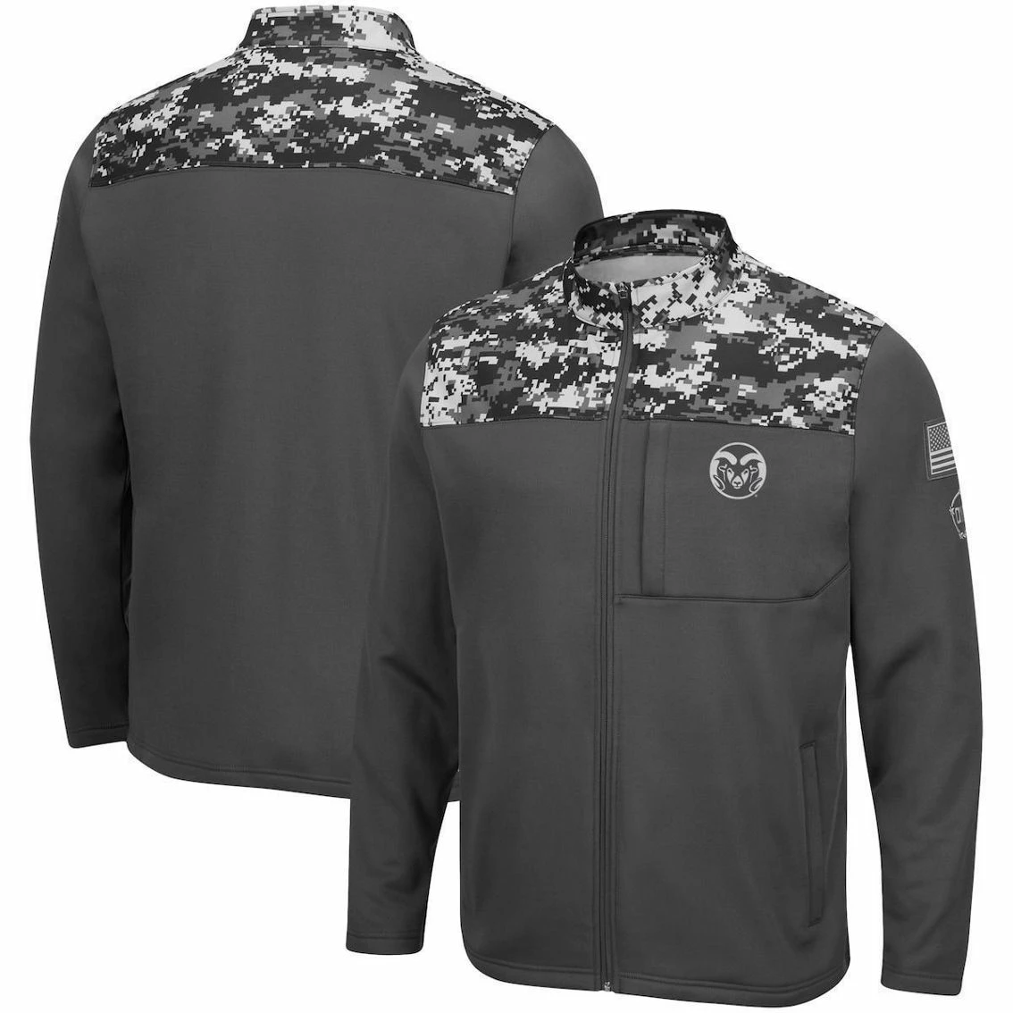 Colosseum Men's Charcoal Colorado State Rams OHT Military Appreciation Digi Camo Full-Zip Jacket 1 Colosseum Men's Charcoal Colorado State Rams OHT Military Appreciation Digi Camo Full-Zip Jacket