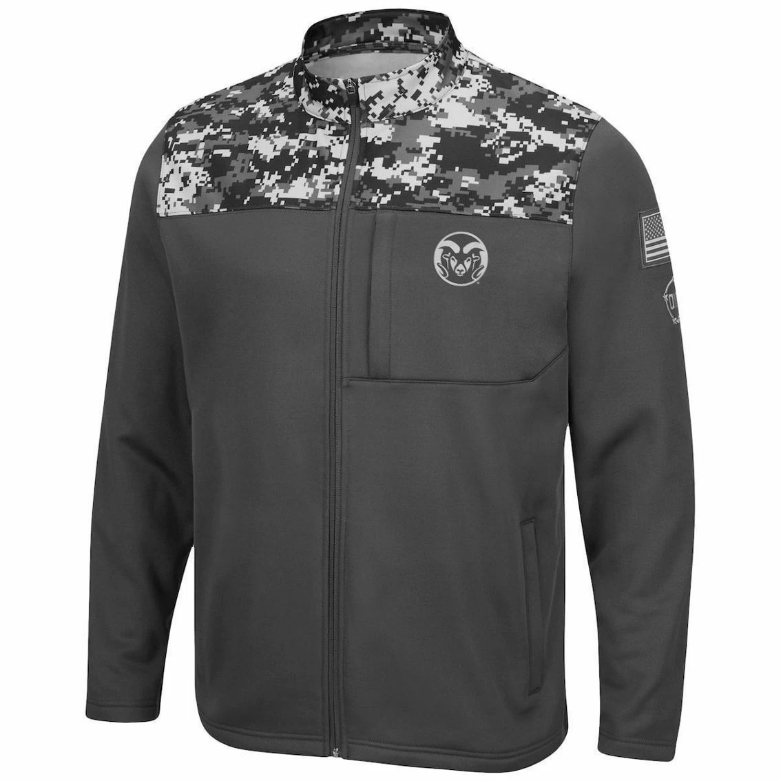 Colosseum Men's Charcoal Colorado State Rams OHT Military Appreciation Digi Camo Full-Zip Jacket 3 Colosseum Men's Charcoal Colorado State Rams OHT Military Appreciation Digi Camo Full-Zip Jacket - Image 3