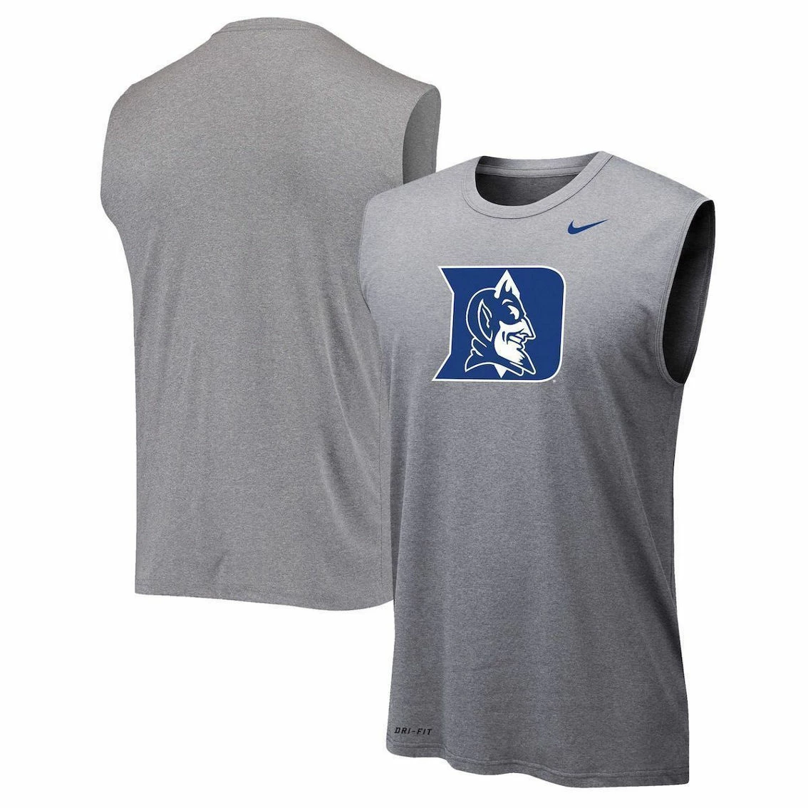 Nike Men's Heathered Gray Duke Blue Devils Performance Legend Tank Top 2 Nike Men's Heathered Gray Duke Blue Devils Performance Legend Tank Top - Image 2
