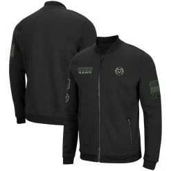 Colosseum Men's Black Colorado State Rams OHT Military Appreciation High-Speed Bomber Full-Zip Jacket