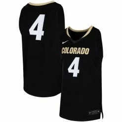 Nike Men's #4 Black Colorado Buffaloes Team Replica Basketball Jersey