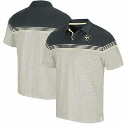 Colosseum Men's Oatmeal/Black Colorado Buffaloes Hill Valley Polo