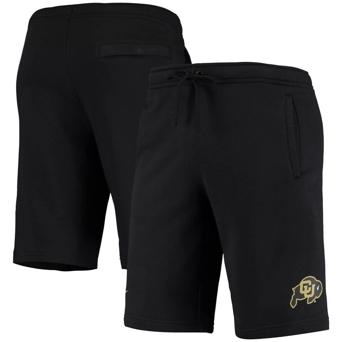 Men's Nike Black Colorado Buffaloes College Primary Logo Club Fleece Shorts 2 Men's Nike Black Colorado Buffaloes College Primary Logo Club Fleece Shorts - Image 2