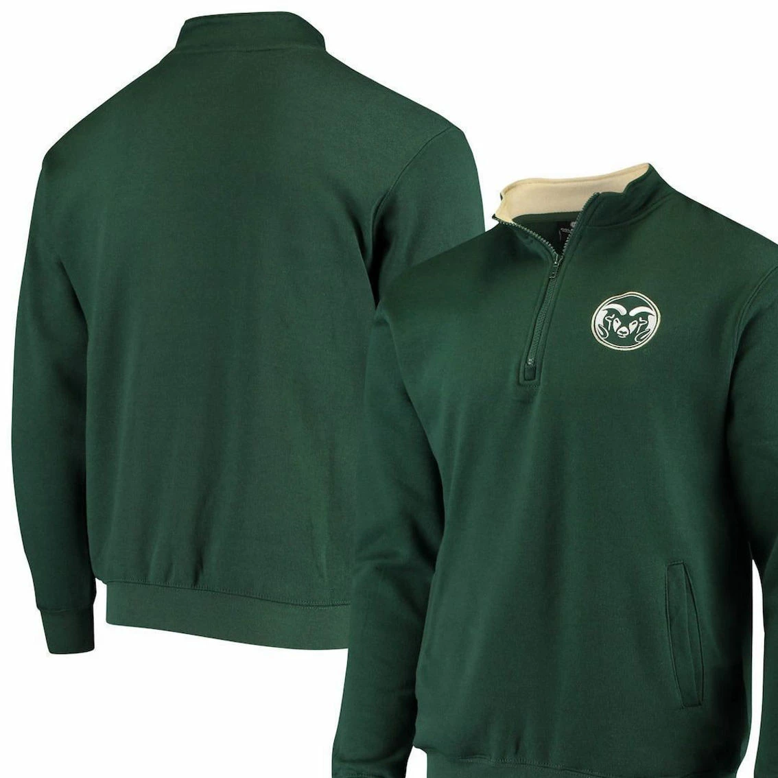 Colosseum Men's Green Colorado State Rams Tortugas Logo Quarter-Zip Pullover Jacket 2 Colosseum Men's Green Colorado State Rams Tortugas Logo Quarter-Zip Pullover Jacket - Image 2