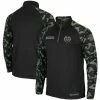 Colosseum Men's Black Colorado State Rams OHT Military Appreciation Take Flight Raglan Quarter-Zip Jacket