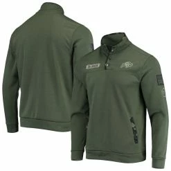 Men's Colosseum Olive Colorado Buffaloes OHT Military Appreciation Digital Camo Quarter-Snap Jacket