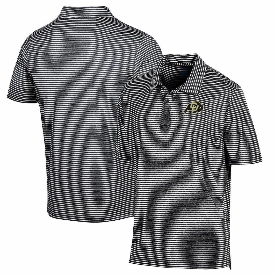 Men's Champion Black Colorado Buffaloes Stadium Stripe Polo 2 Men's Champion Black Colorado Buffaloes Stadium Stripe Polo - Image 2