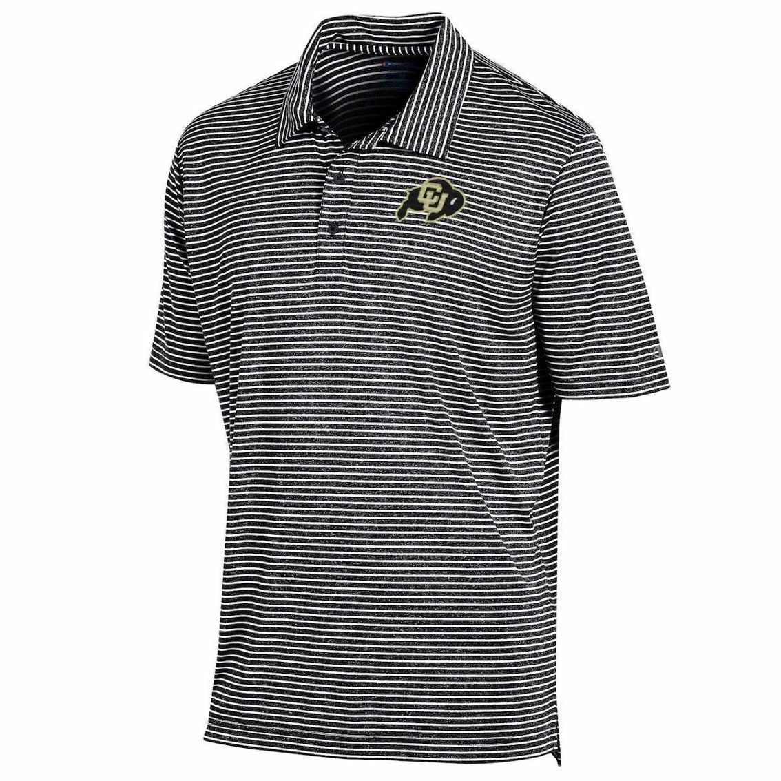 Men's Champion Black Colorado Buffaloes Stadium Stripe Polo 3 Men's Champion Black Colorado Buffaloes Stadium Stripe Polo - Image 3