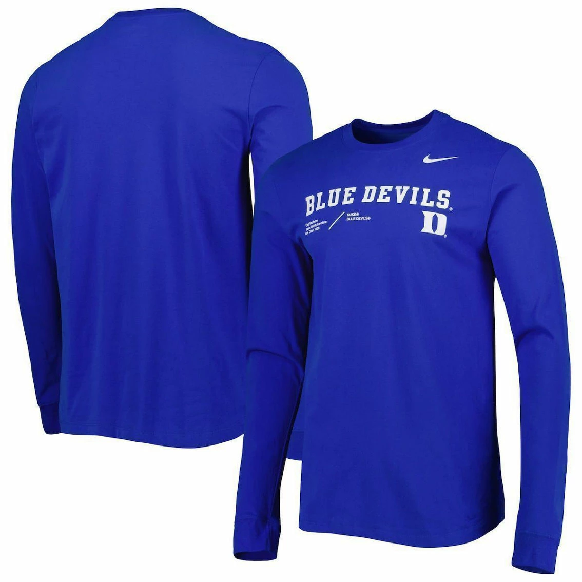 Nike Men's Royal Duke Blue Devils Team Practice Performance Long Sleeve T-Shirt 2 Nike Men's Royal Duke Blue Devils Team Practice Performance Long Sleeve T-Shirt - Image 2