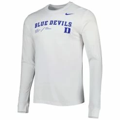 Nike Men's White Duke Blue Devils Team Practice Performance Long Sleeve T-Shirt -Pro Standard Shop DSCO1144829857 3550 ALT2