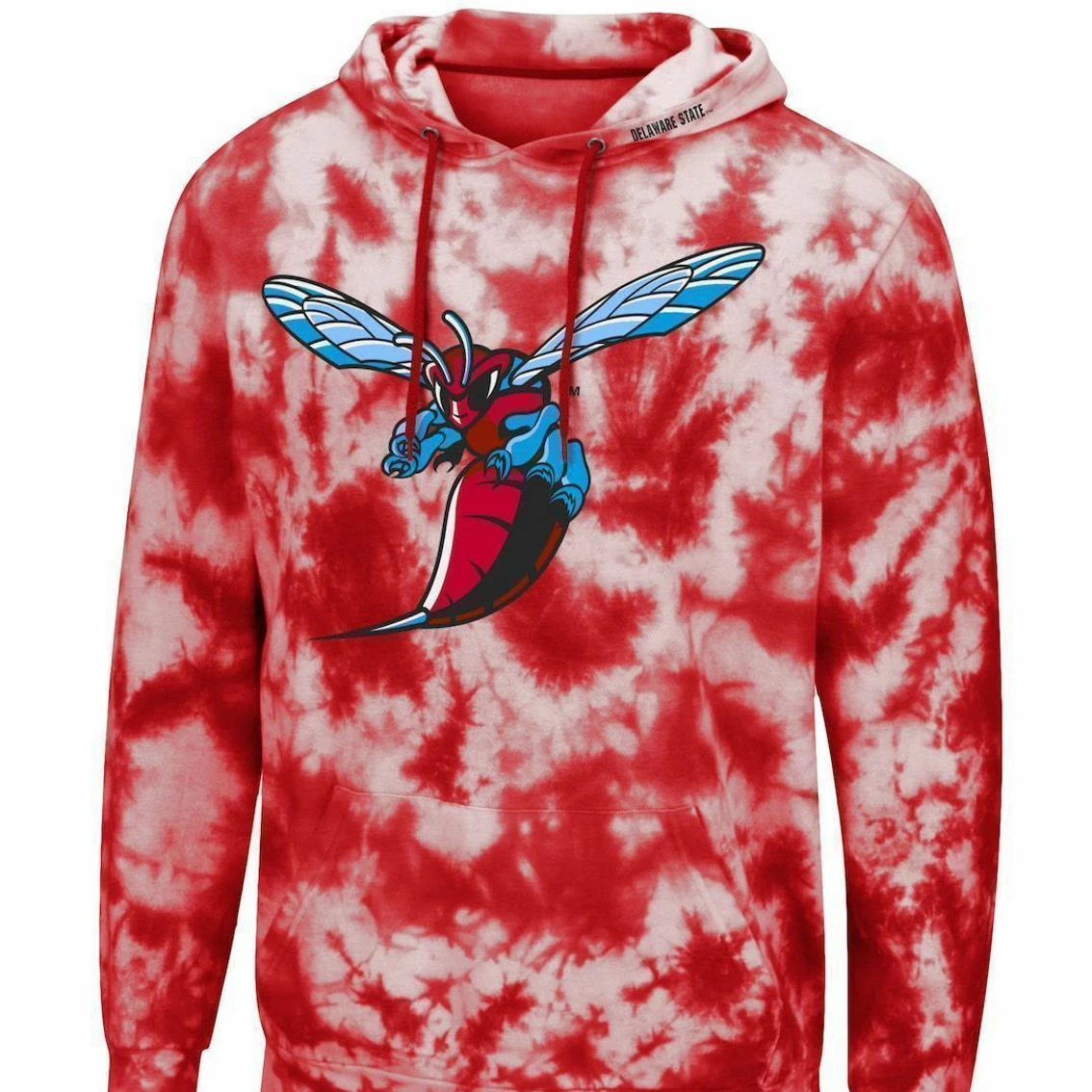 Colosseum Men's Red Delaware State Hornets Tie-Dye Pullover Hoodie 3 Colosseum Men's Red Delaware State Hornets Tie-Dye Pullover Hoodie - Image 3