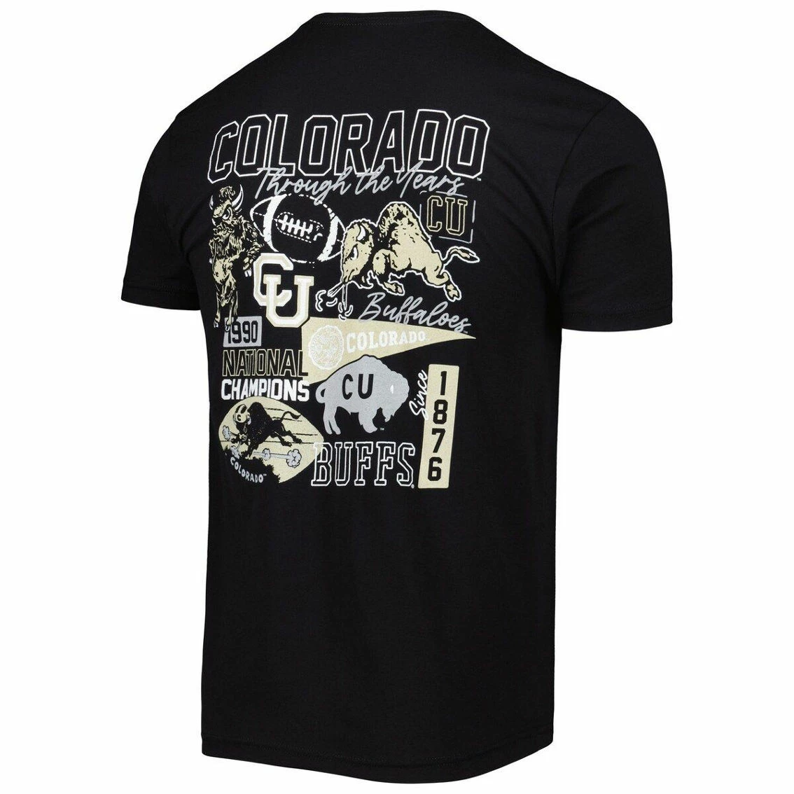 Image One Men's Black Colorado Buffaloes Vintage Through The Years 2-Hit T-Shirt 4 Image One Men's Black Colorado Buffaloes Vintage Through The Years 2-Hit T-Shirt - Image 4