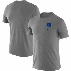 Nike Men's Heathered Gray Duke Blue Devils Logo Stack Legend Performance T-Shirt
