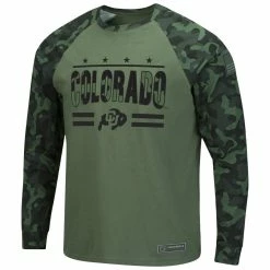 Colosseum Men's Olive/Camo Colorado Buffaloes OHT Military Appreciation Raglan Long Sleeve T-Shirt -Pro Standard Shop DSCO1146146497 2068 ALT2