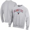 Champion Men's Heathered Gray Delaware State Hornets Arch Over Logo Reverse Weave Pullover Sweatshirt