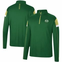 Colosseum Men's Green Colorado State Rams Golf Match Quarter-Zip Windshirt