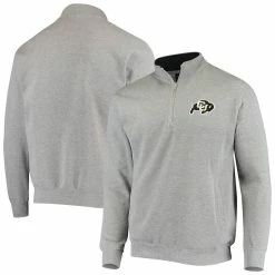Colosseum Men's Heathered Gray Colorado Buffaloes Tortugas Logo Quarter-Zip Jacket