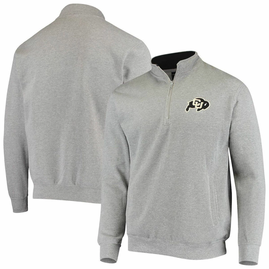 Colosseum Men's Heathered Gray Colorado Buffaloes Tortugas Logo Quarter-Zip Jacket 1 Colosseum Men's Heathered Gray Colorado Buffaloes Tortugas Logo Quarter-Zip Jacket