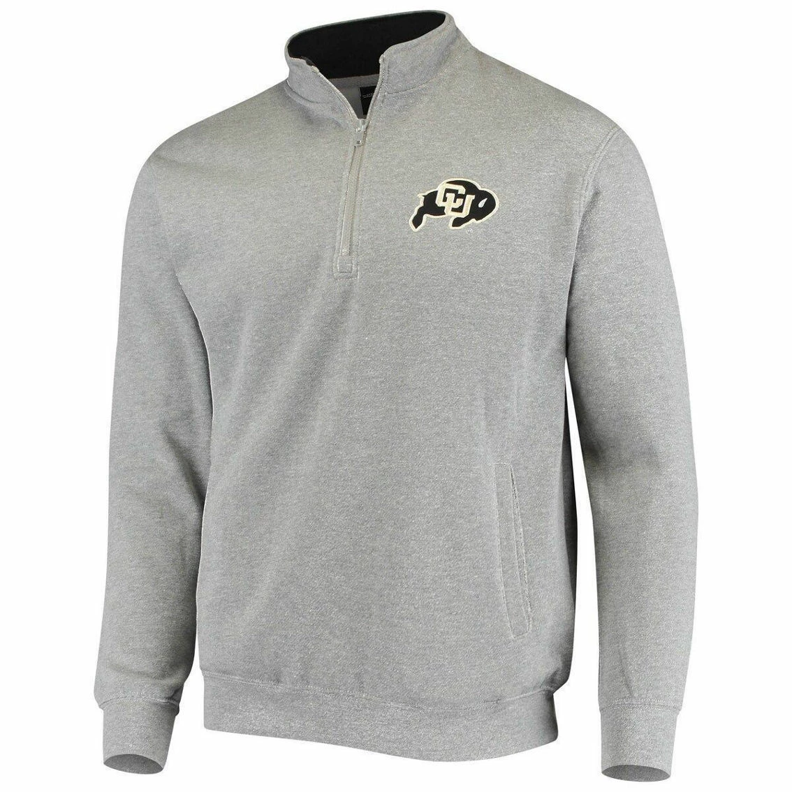 Colosseum Men's Heathered Gray Colorado Buffaloes Tortugas Logo Quarter-Zip Jacket 3 Colosseum Men's Heathered Gray Colorado Buffaloes Tortugas Logo Quarter-Zip Jacket - Image 3