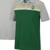 Colosseum Men's Green/Heathered Gray Colorado State Rams Caddie Polo