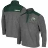 Colosseum Men's Heathered Charcoal/Green Colorado State Rams Huff Snap Pullover