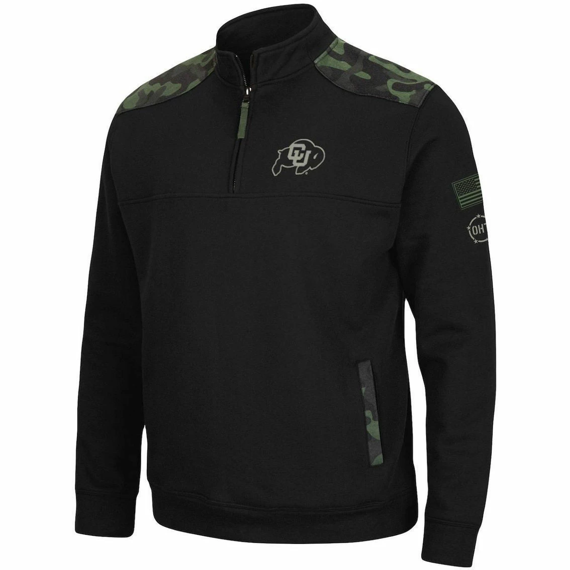 Men's Colosseum Black Colorado Buffaloes OHT Military Appreciation Commo Fleece Quarter-Zip Jacket 3 Men's Colosseum Black Colorado Buffaloes OHT Military Appreciation Commo Fleece Quarter-Zip Jacket - Image 3