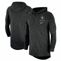 Nike Men's Black Colorado Buffaloes Slub Performance Long Sleeve Hoodie T-Shirt