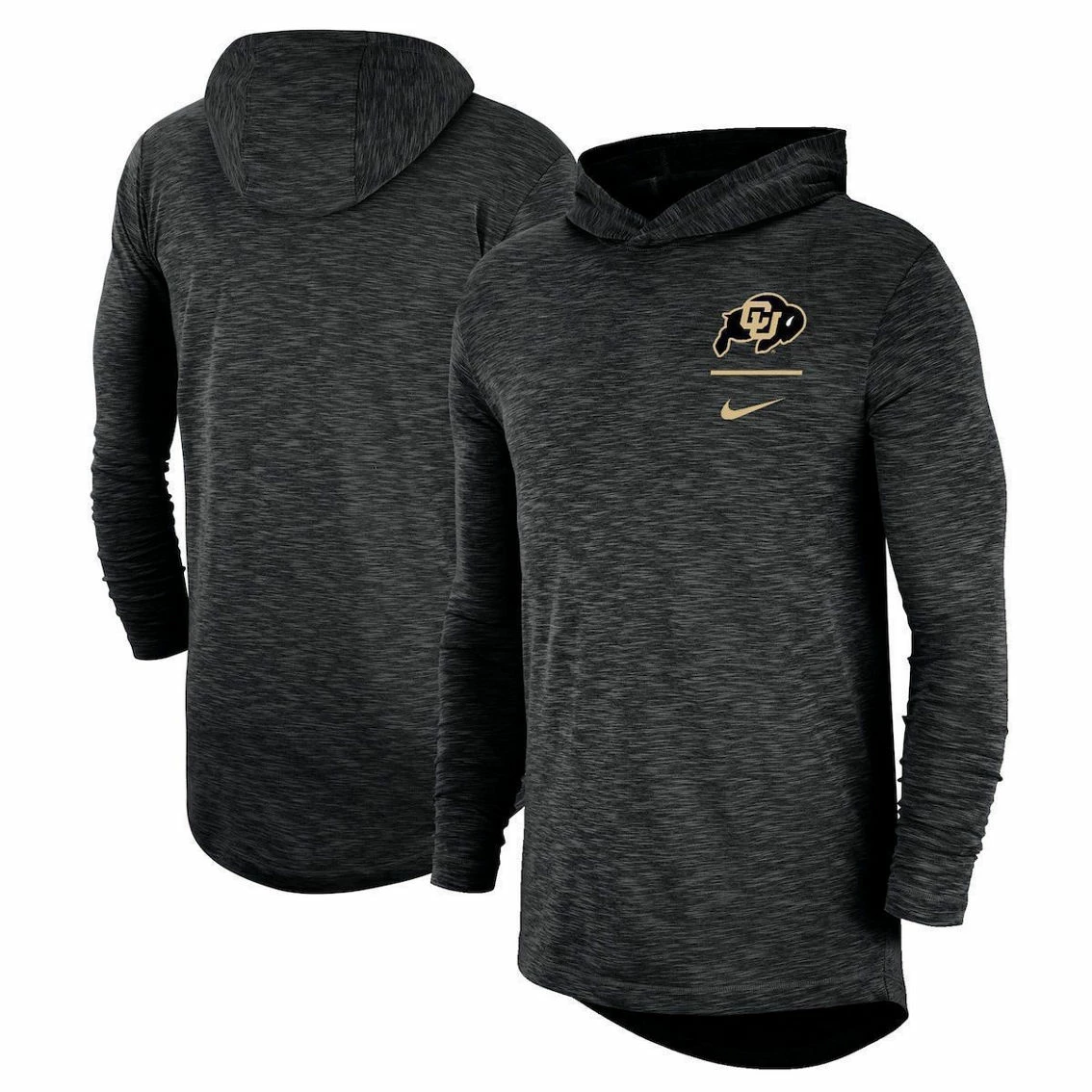 Nike Men's Black Colorado Buffaloes Slub Performance Long Sleeve Hoodie T-Shirt 1 Nike Men's Black Colorado Buffaloes Slub Performance Long Sleeve Hoodie T-Shirt