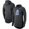 Nike Men's Heathered Charcoal Duke Blue Devils Long Sleeve Performance Tri-Blend Hoodie T-Shirt
