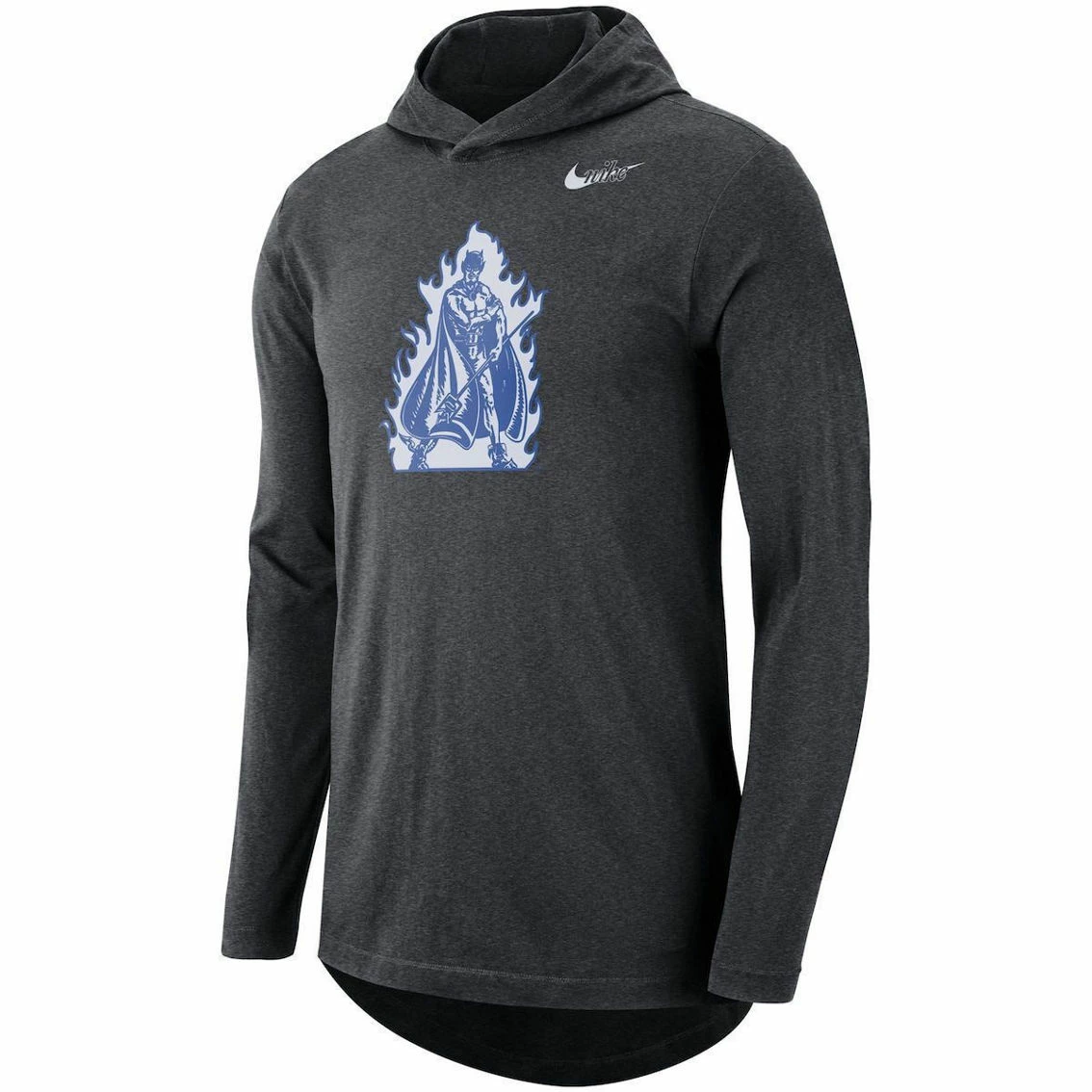 Nike Men's Heathered Charcoal Duke Blue Devils Long Sleeve Performance Tri-Blend Hoodie T-Shirt 3 Nike Men's Heathered Charcoal Duke Blue Devils Long Sleeve Performance Tri-Blend Hoodie T-Shirt - Image 3