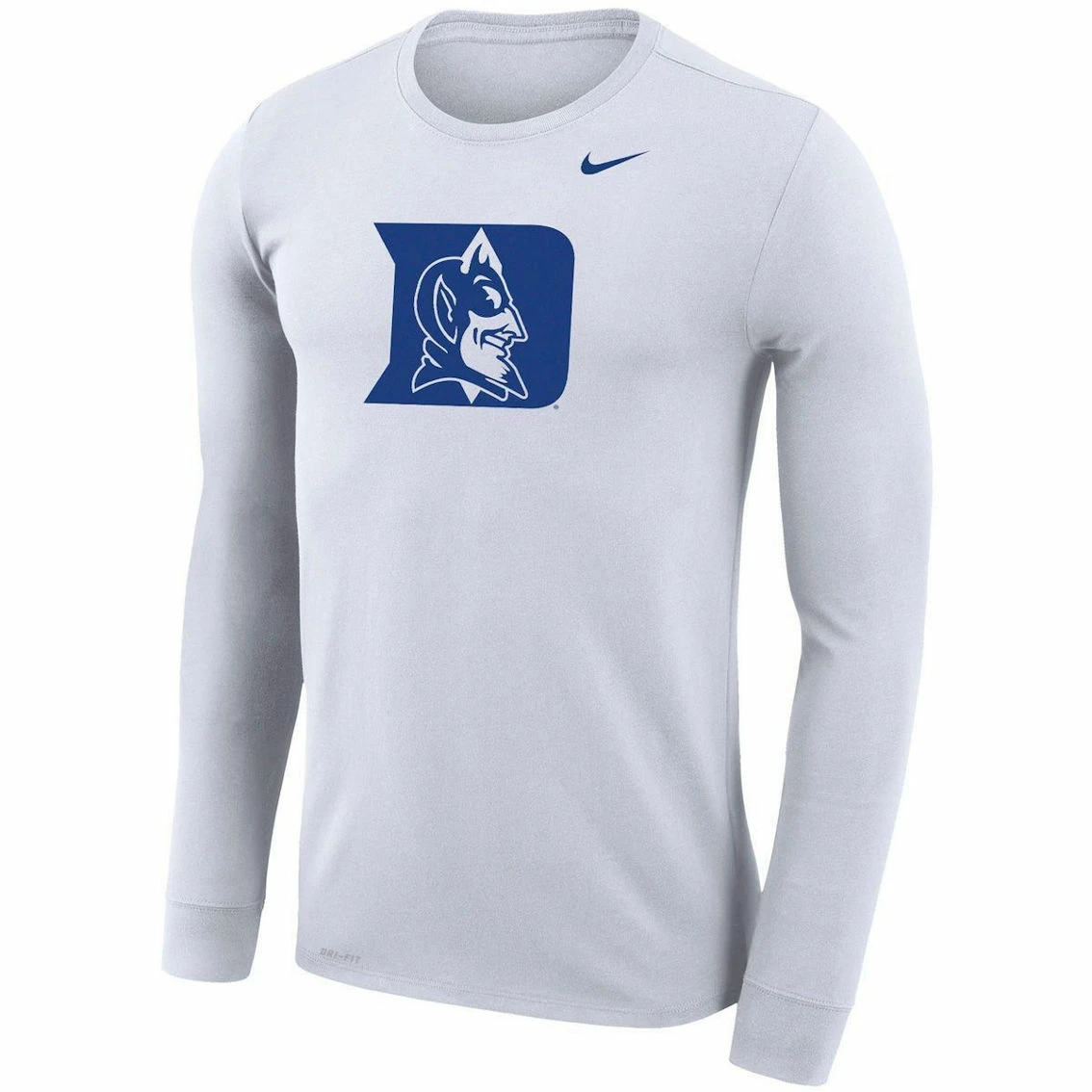 Nike Men's White Duke Blue Devils School Logo Legend Performance Long Sleeve T-Shirt 3 Nike Men's White Duke Blue Devils School Logo Legend Performance Long Sleeve T-Shirt - Image 3