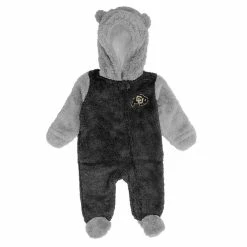Outerstuff Newborn Black/Gray Colorado Buffaloes Game Nap Teddy Fleece Bunting Full-Zip Sleeper