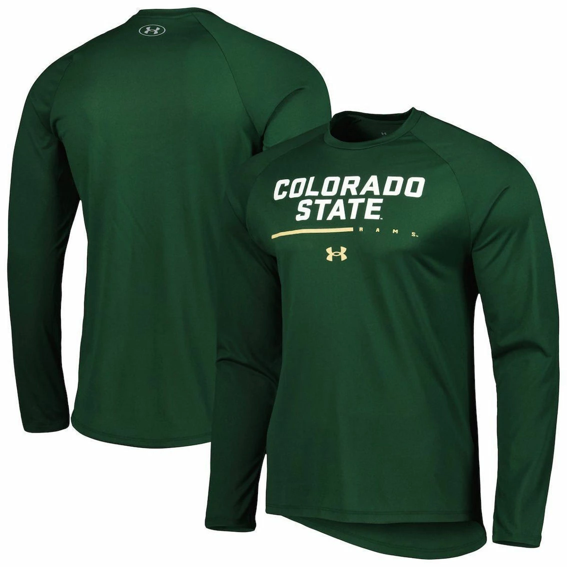 Under Armour Men's Green Colorado State Rams Performance Raglan Long Sleeve T-Shirt 1 Under Armour Men's Green Colorado State Rams Performance Raglan Long Sleeve T-Shirt