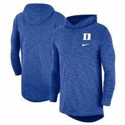 Nike Men's Royal Duke Blue Devils Slub Performance Long Sleeve Hoodie T-Shirt