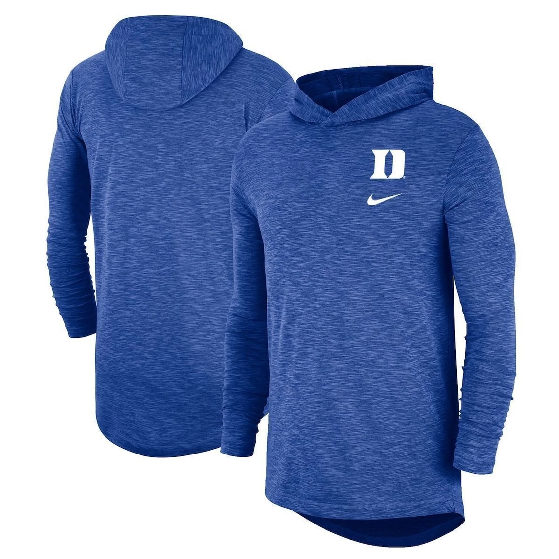 Nike Men's Royal Duke Blue Devils Slub Performance Long Sleeve Hoodie T-Shirt 2 Nike Men's Royal Duke Blue Devils Slub Performance Long Sleeve Hoodie T-Shirt - Image 2