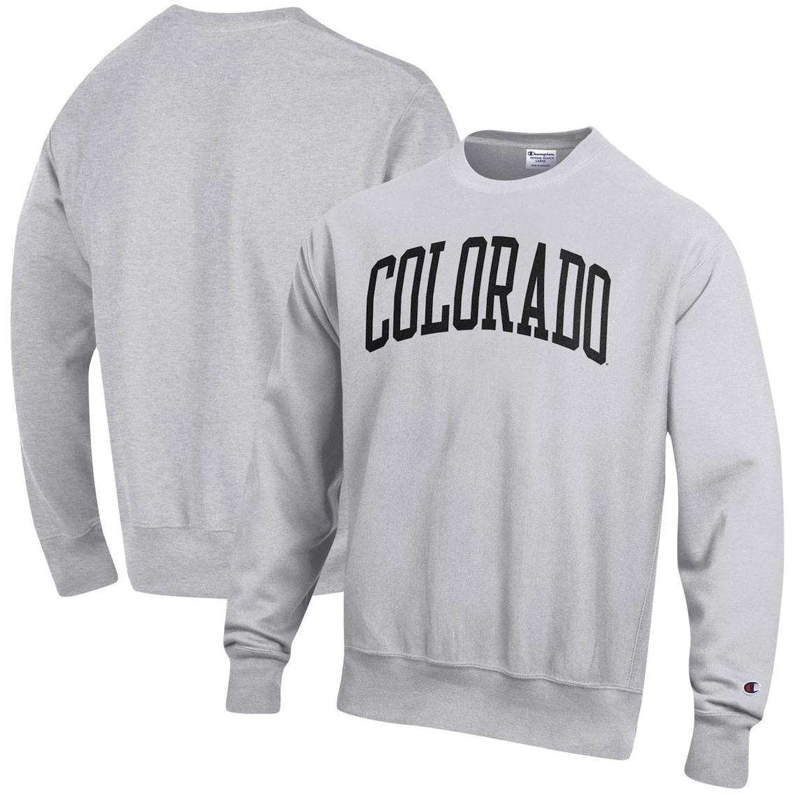 Champion Men's Heathered Gray Colorado Buffaloes Arch Reverse Weave Pullover Sweatshirt 2 Champion Men's Heathered Gray Colorado Buffaloes Arch Reverse Weave Pullover Sweatshirt - Image 2